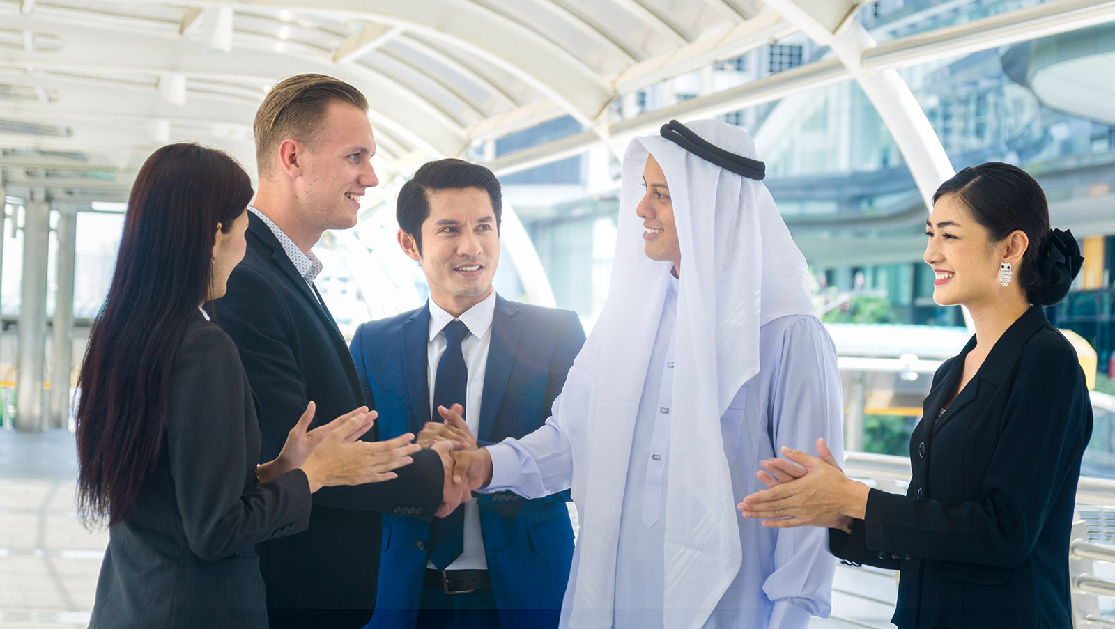 Arab businessmen in a professional investment meeting