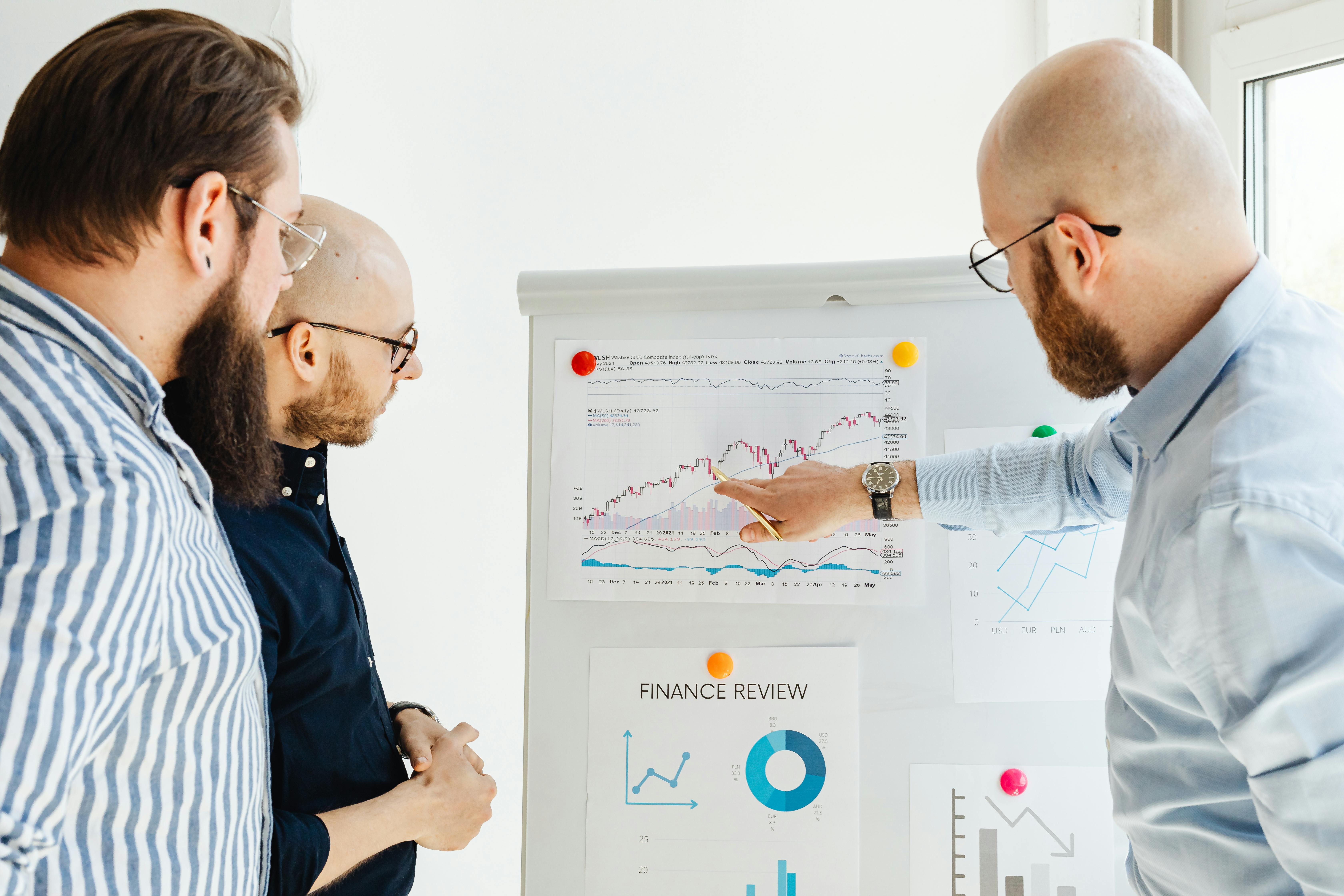 Investors and founders in a focused investment conversation